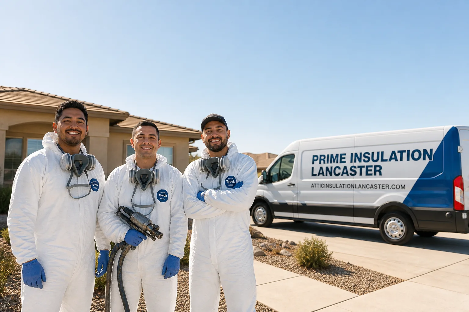 Prime Insulation Lancaster service vehicle and crew in Lancaster, CA